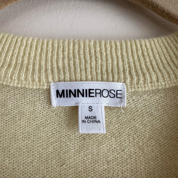 Minnie Rose • Puff Quarter Sleeve Cashmere Cardigan - Picture 4 of 6